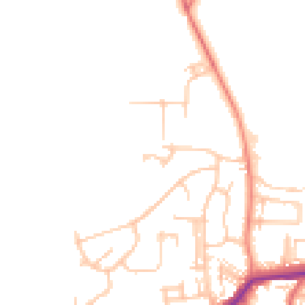 Daytime road noise heatmap for DL12 8FD