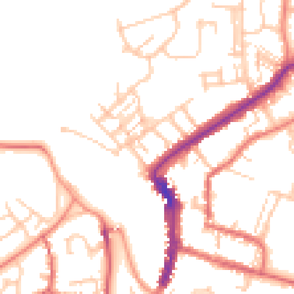 Daytime road noise heatmap for DL12 8FE