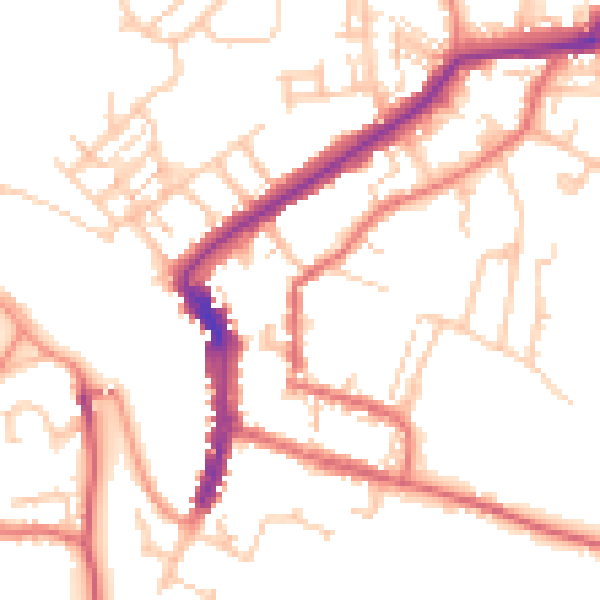 Daytime road noise heatmap for DL12 8JG