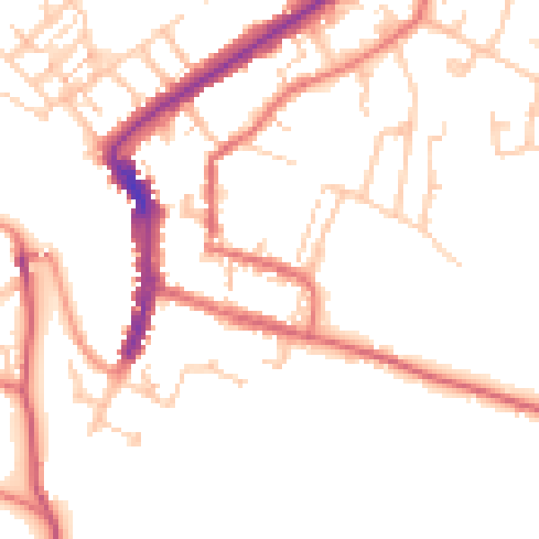 Daytime road noise heatmap for DL12 8JR