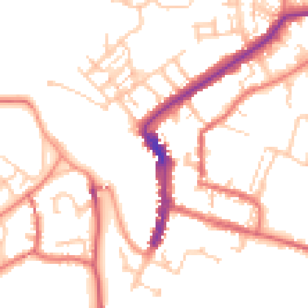 Daytime road noise heatmap for DL12 8LZ
