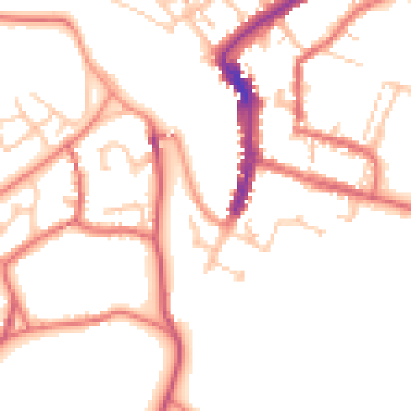 Daytime road noise heatmap for DL12 8QF