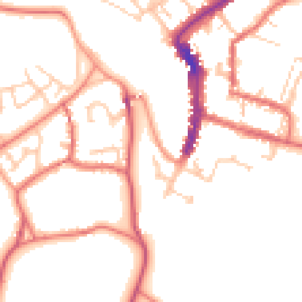Daytime road noise heatmap for DL12 8RN