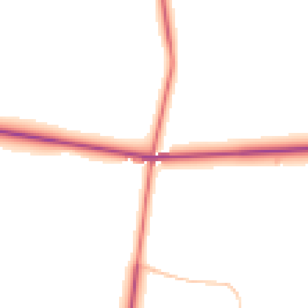 Daytime road noise heatmap for DL12 8SQ