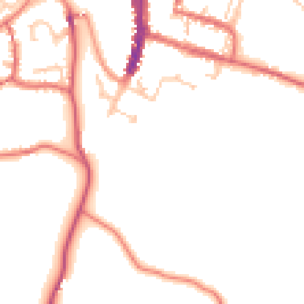 Daytime road noise heatmap for DL12 9AA