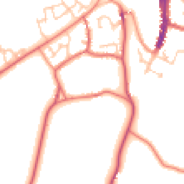 Daytime road noise heatmap for DL12 9AF