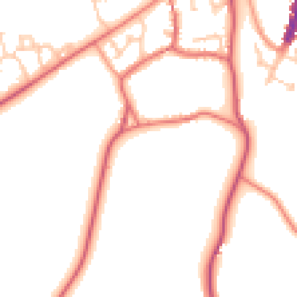 Daytime road noise heatmap for DL12 9AG