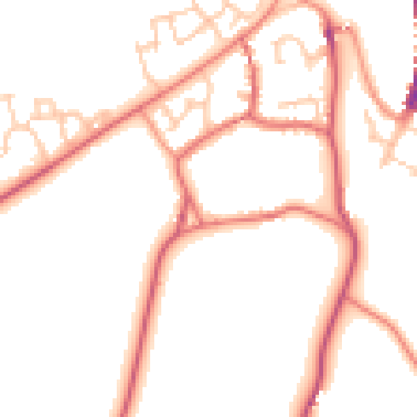 Daytime road noise heatmap for DL12 9AQ