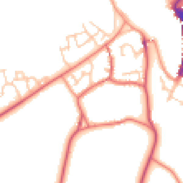 Daytime road noise heatmap for DL12 9AR