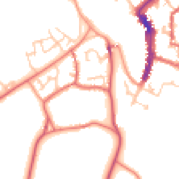 Daytime road noise heatmap for DL12 9AS