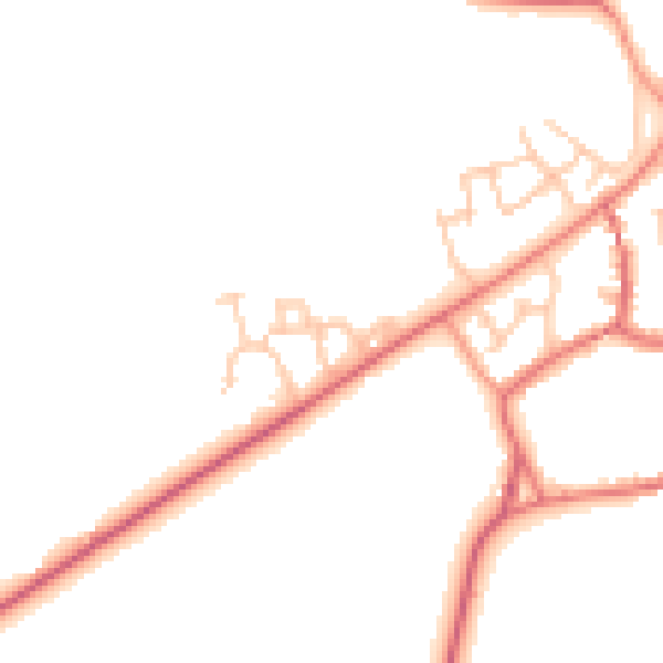 Daytime road noise heatmap for DL12 9BF