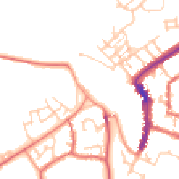 Daytime road noise heatmap for DL12 9BJ