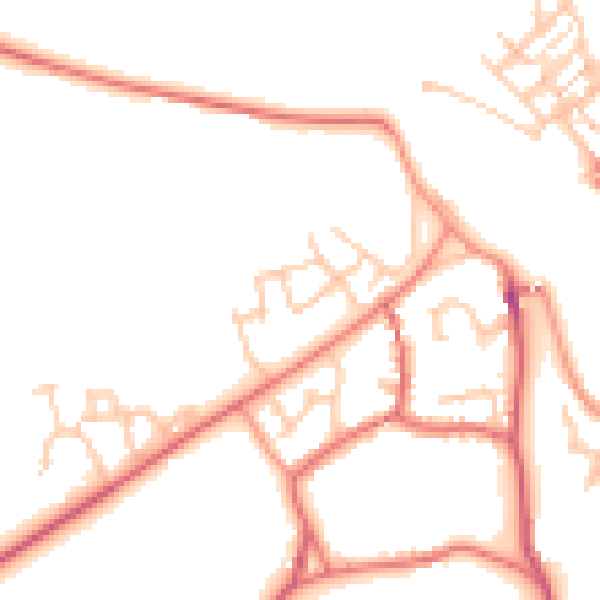 Daytime road noise heatmap for DL12 9BZ