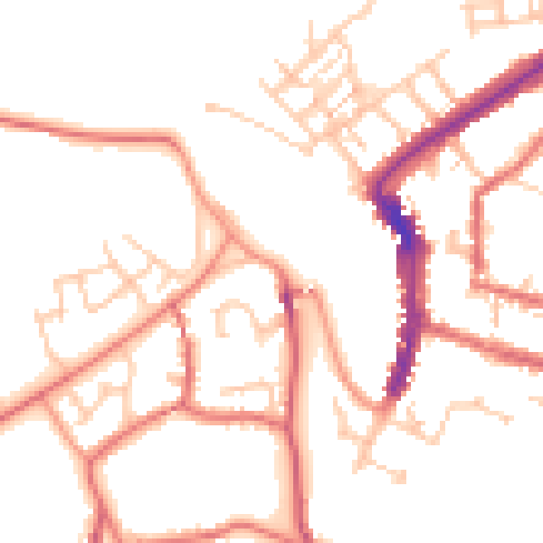 Daytime road noise heatmap for DL12 9DU