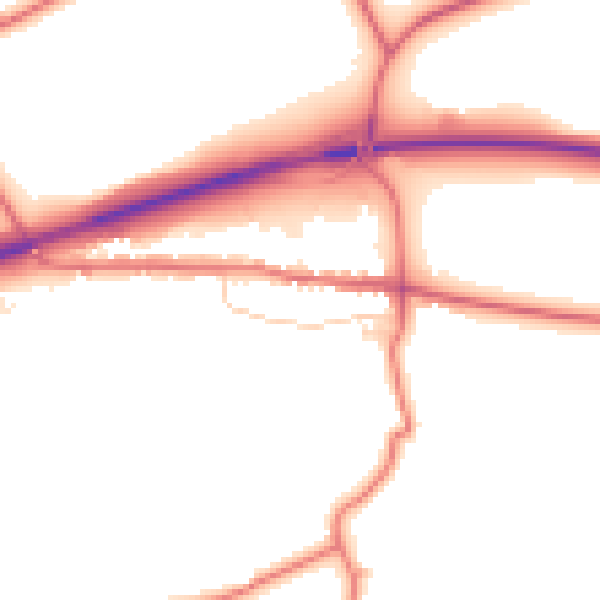 Daytime road noise heatmap for DL12 9HD