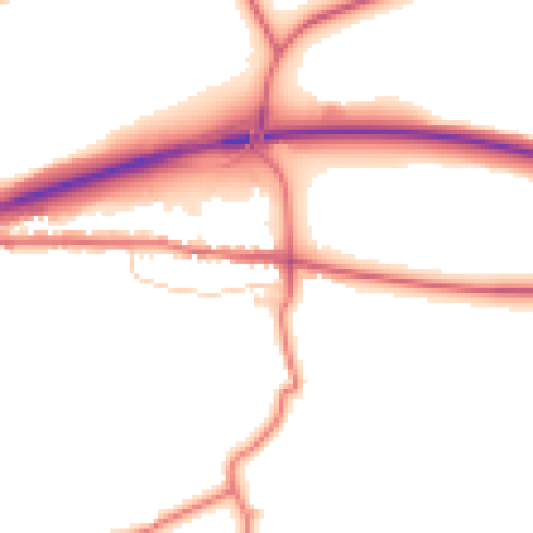 Daytime road noise heatmap for DL12 9HR