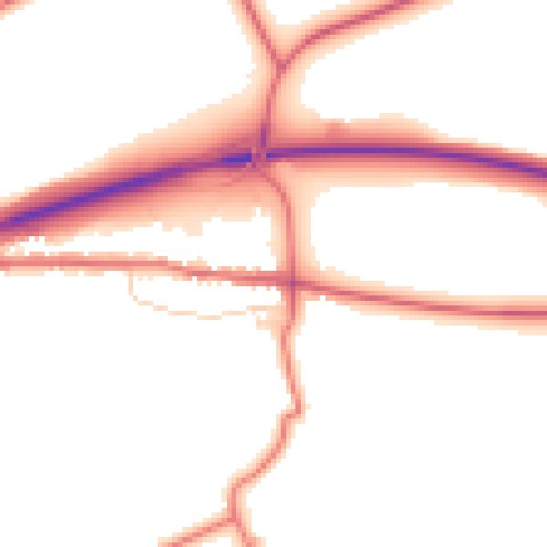 Daytime road noise heatmap for DL12 9HT
