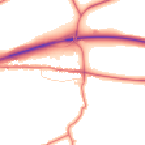 Daytime road noise heatmap for DL12 9HW