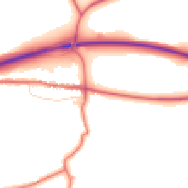 Daytime road noise heatmap for DL12 9JU