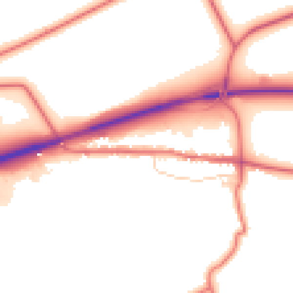 Daytime road noise heatmap for DL12 9LG
