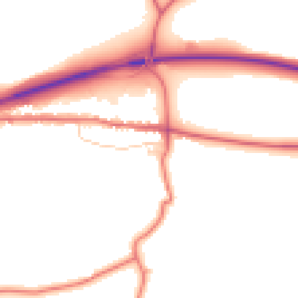 Daytime road noise heatmap for DL12 9LP