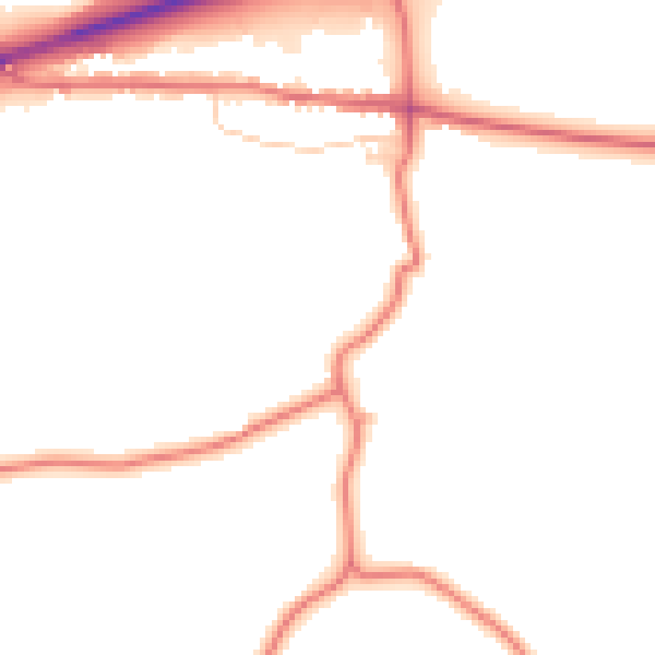 Daytime road noise heatmap for DL12 9LR