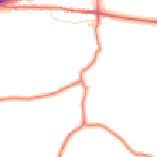 Daytime road noise heatmap for DL12 9LS