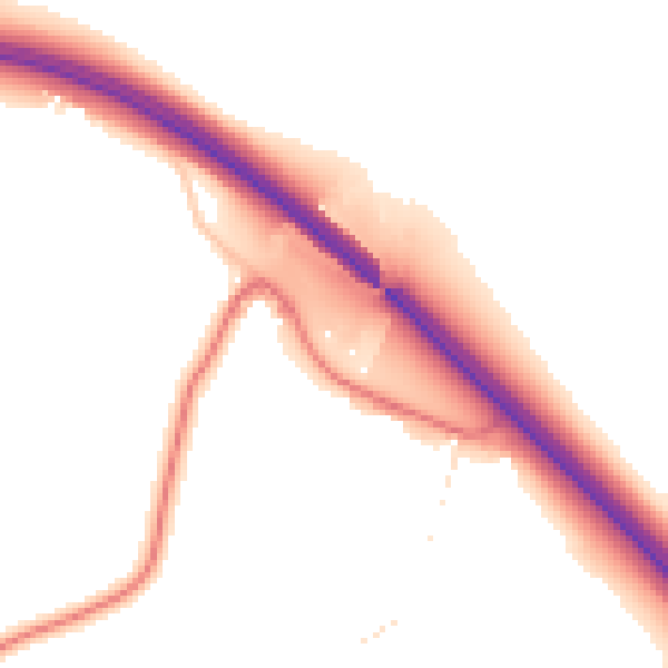 Daytime road noise heatmap for DL12 9SE