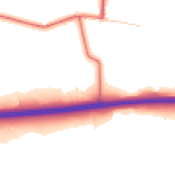 Daytime road noise heatmap for DL12 9SW