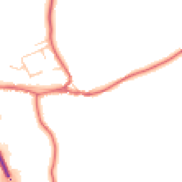 Daytime road noise heatmap for DL14 0AL