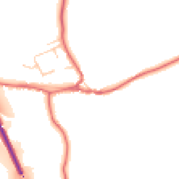 Daytime road noise heatmap for DL14 0AN
