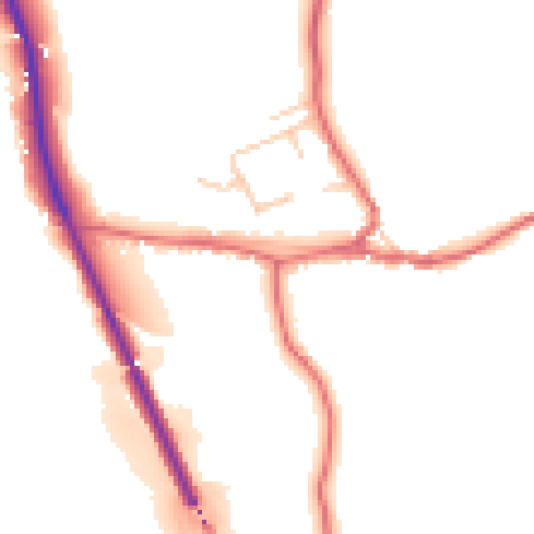 Daytime road noise heatmap for DL14 0AT