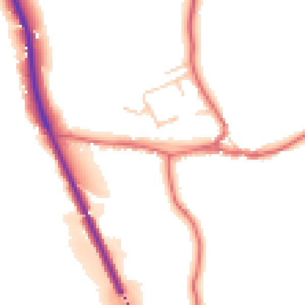 Daytime road noise heatmap for DL14 0AU
