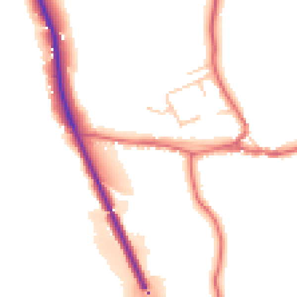 Daytime road noise heatmap for DL14 0AX