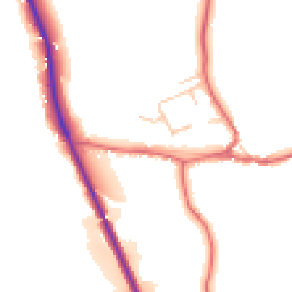 Daytime road noise heatmap for DL14 0AY