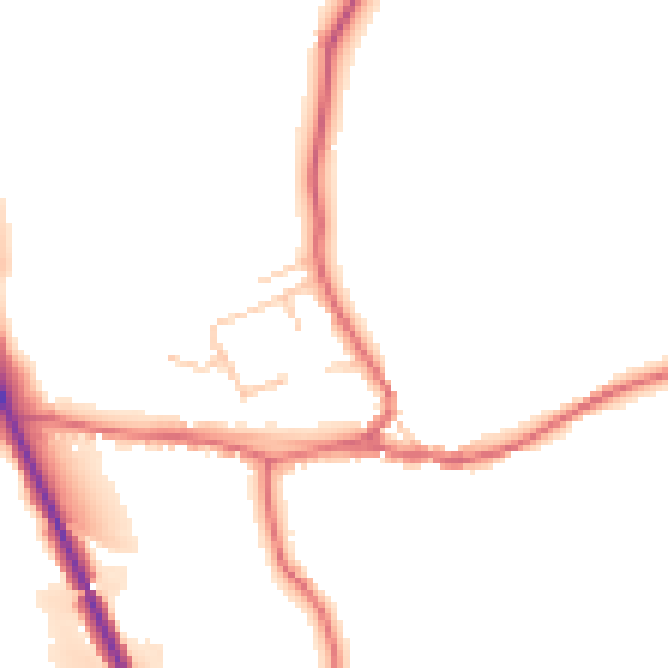Daytime road noise heatmap for DL14 0BB