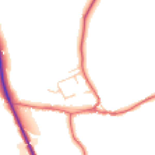 Daytime road noise heatmap for DL14 0BG