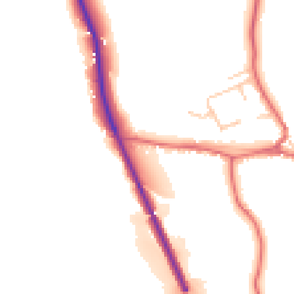 Daytime road noise heatmap for DL14 0BJ