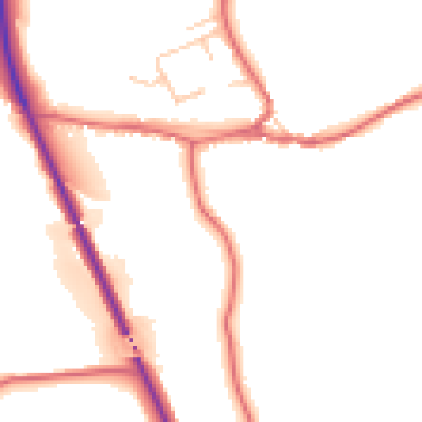 Daytime road noise heatmap for DL14 0BP