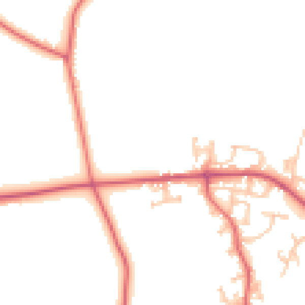 Daytime road noise heatmap for DL14 0BY