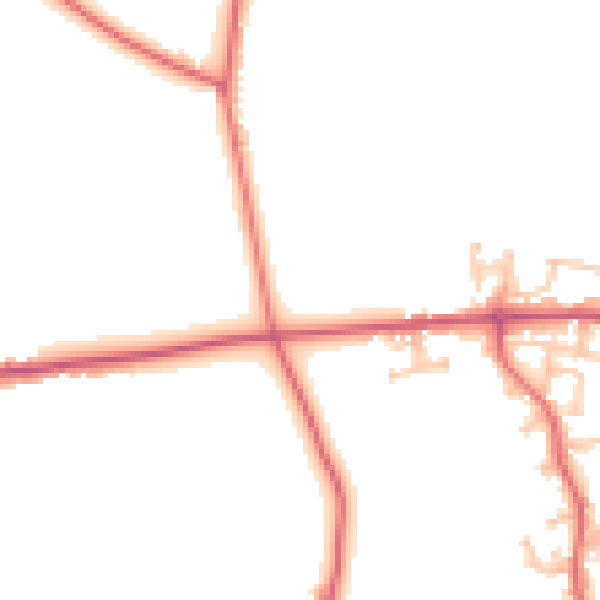 Daytime road noise heatmap for DL14 0BZ
