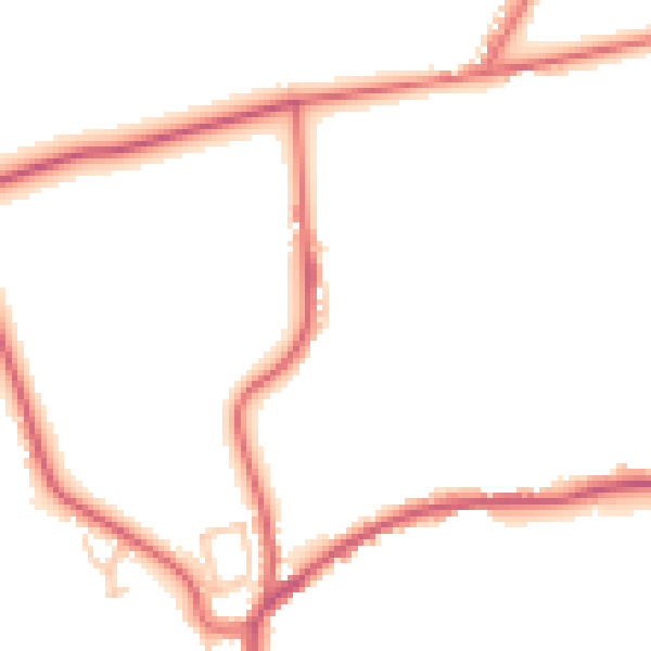 Daytime road noise heatmap for DL14 0DG