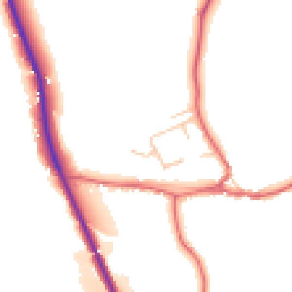 Daytime road noise heatmap for DL14 0DH