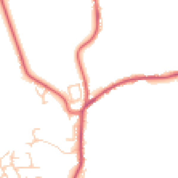 Daytime road noise heatmap for DL14 0HE