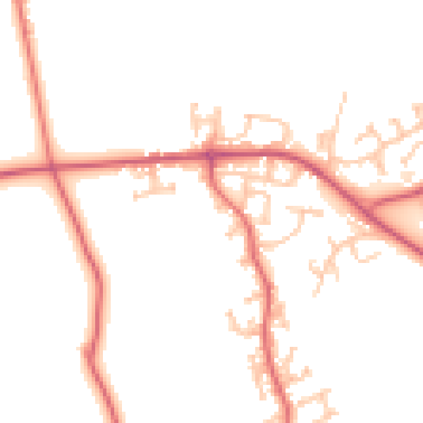 Daytime road noise heatmap for DL14 0LP