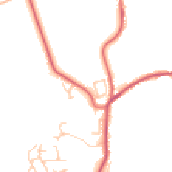 Daytime road noise heatmap for DL14 0LS