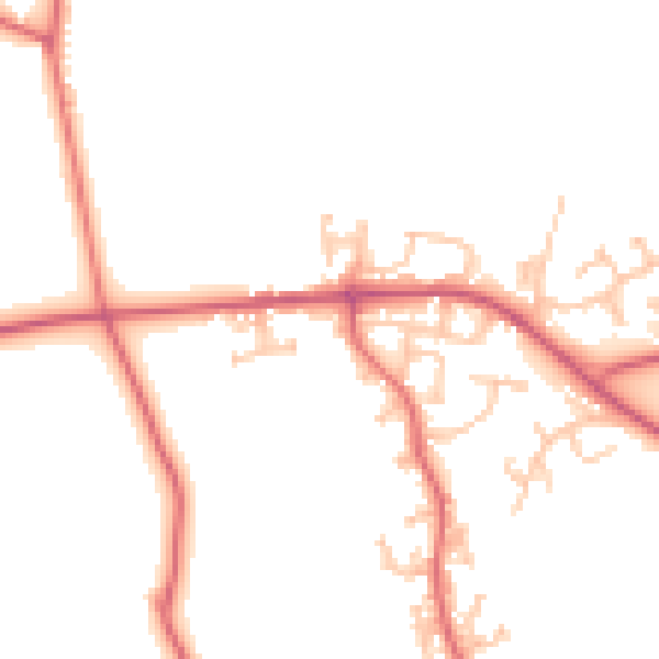 Daytime road noise heatmap for DL14 0LW