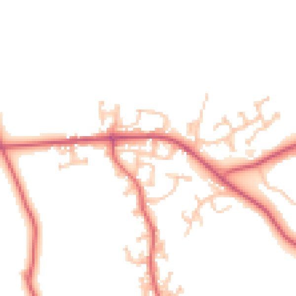 Daytime road noise heatmap for DL14 0RJ