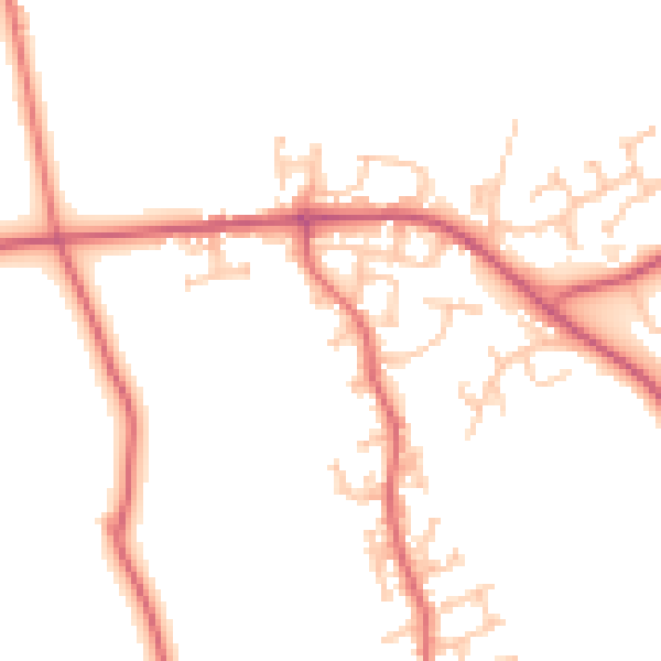 Daytime road noise heatmap for DL14 0RN