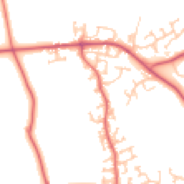 Daytime road noise heatmap for DL14 0RP
